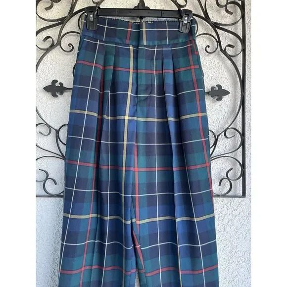 Urban Outfitters Paige Pleated Cropped Straight Leg Trouser- Small- Multicolored - Picture 4 of 10